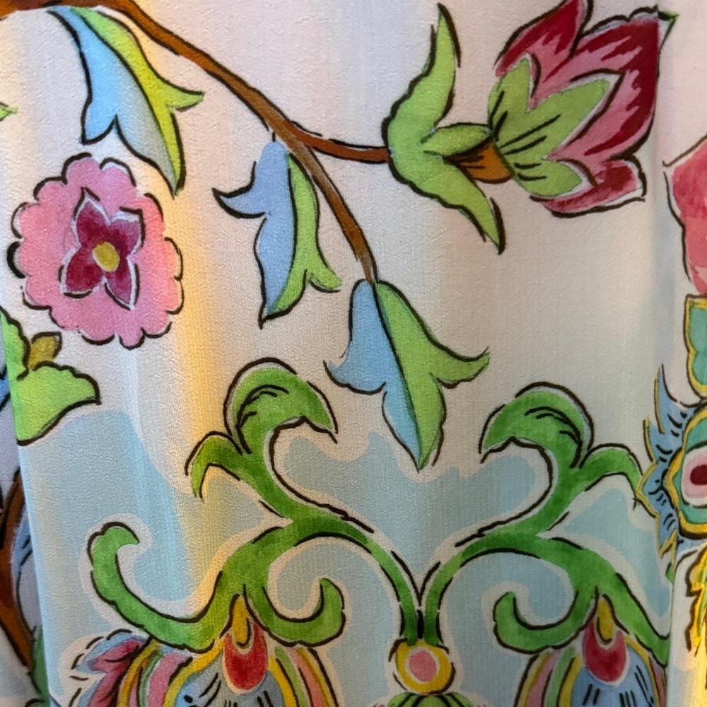 NWT Zara Floral Halter Maxi Dress in Blue Yellow Pink and Cream - Picture 2 of 8